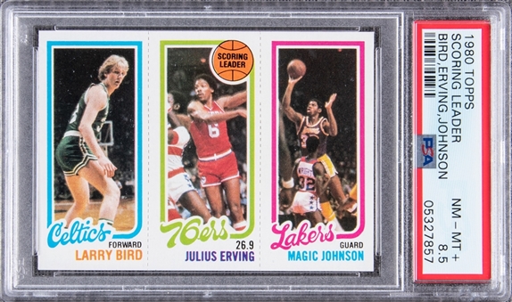 1980/81 Topps Larry Bird/Magic Johnson Rookie Card – PSA NM-MT+ 8.5